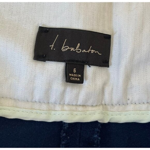 T. Babaton Women's Sz 6 Blue Flat Front Side Zip Cropped Pants - Picture 5 of 9